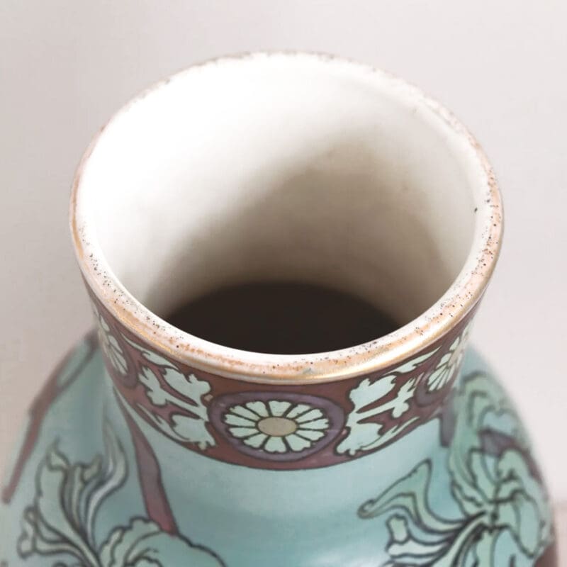 Boch-Freres-Keramis-Luster-Glaze-Art-Nouveau-Tall-Vase-Circa-1890-3 Boch-Freres-Keramis-Luster-Glaze-Art-Nouveau-Tall-Vase-Circa-1890-3