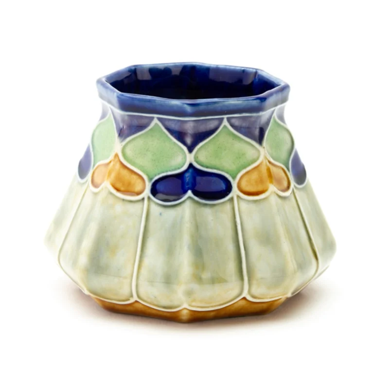 Douton-Lambeth-Stoneware-Vase, 19th Century-Green-Blue-1 Douton-Lambeth-Stoneware-Vase, 19th Century-Green-Blue-1