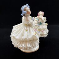 Dresden Volkstedt Germany Porcelain Lace Dancing Twins Figurine-2