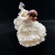 Dresden Volkstedt Germany Porcelain Lace Dancing Twins Figurine-4