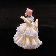 Dresden lace porcelain figurine girl with bonnet-1