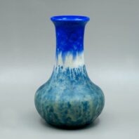 Ruskin Blue-Green-Souffle-Glaze Vase-Long-Neck-Circa-1930s-1