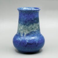 Rusking British Pottery Blue and Green Souffle Glaze Vase Circa 1930s