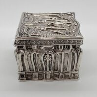 European Silver Antique German Hanau Neptune Box Circa 1875-1