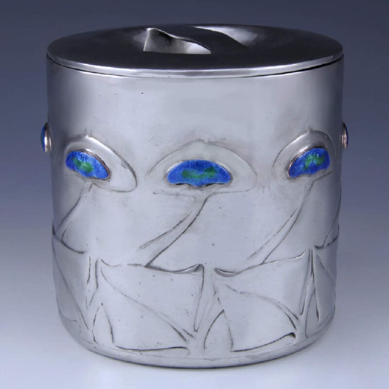 Archibald-Knox-Round-Enameled-Biscuit-Barrel-4 Archibald-Knox-Round-Enameled-Biscuit-Barrel-4