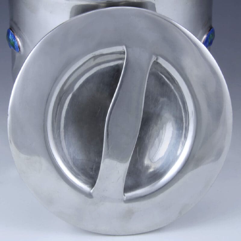 Archibald-Knox-Round-Enameled-Biscuit-Barrel-Lid Archibald-Knox-Round-Enameled-Biscuit-Barrel-Lid