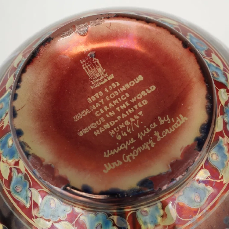 Zsolnay-Antique-Hungarian-Art-Pottery-Bottom-View