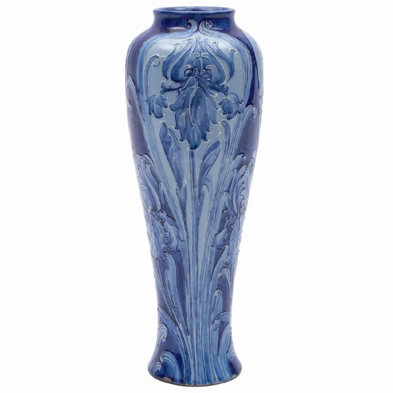 William Moorcroft Iris pattern Florian Ware Vase, Circa 1898